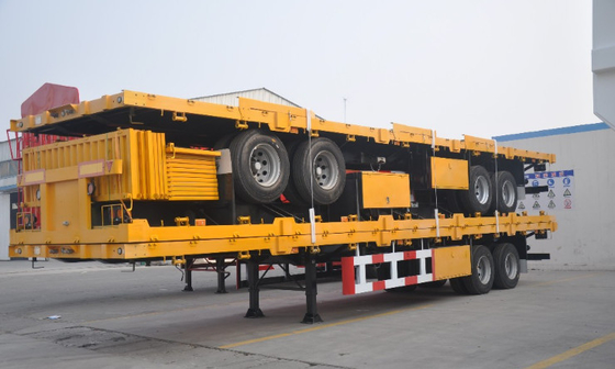Équipement semi bas simple d'axes de la remorque 2 de lit de jambe de soutien de vitesse pour 28 tonnes