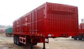 Remorques résistantes Steel Box Van Trailer d'axes du rouge 3 semi remorques résistantes de charge utile maximum de 40 tonnes semi