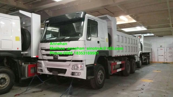 371hp 10 camion à benne basculante résistant des roues 6x4 avec la commande de main gauche