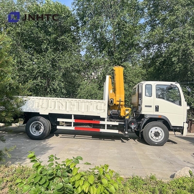 HOWO Cargo Cargo Camion à grue montée Camion à grue 290HP 5 tonnes Camion à plaque plate