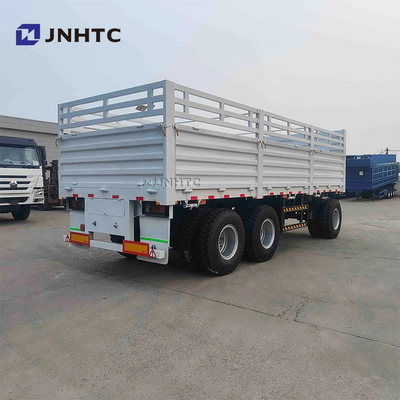 Trailer complet 3 essieux 40 tonnes de clôture de chargement Trailer complet avec barre de traction