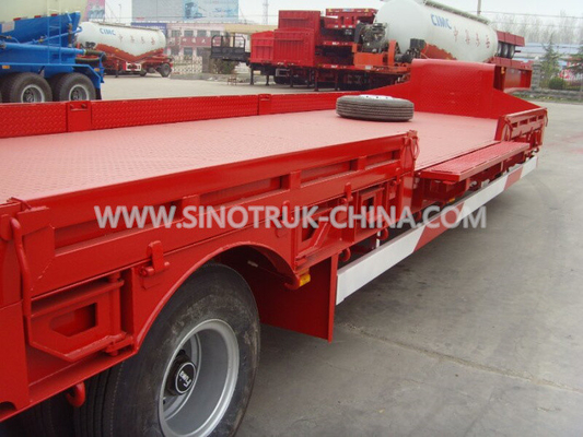 3 axes 80 tonnes de 17m de roues à plat hydrauliques de la remorque 12 chargeant la construction