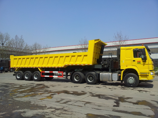 3 axes 50 - remorque de camion à benne basculante du verseur 45cbm de 70T Sinotruk CIMC pour le chargement de minerai de bauxite