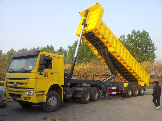 Trois axes 40 roues de la remorque 12 de boîte de décharge de CBM pour le transport de matériaux de construction