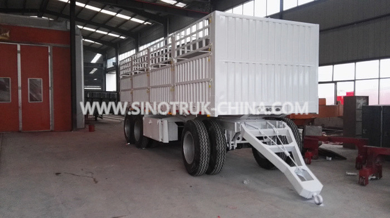 Couleur de remorque de Dropside de 8 axes des roues 2 facultative avec le cadre de triangle et le côté de rideau