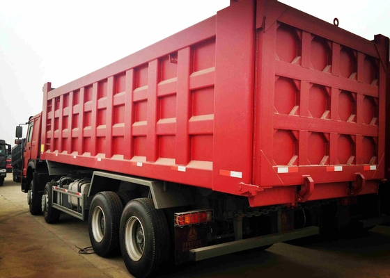 le camion à benne basculante résistant de 8×4 371HP 32 tonnes chargent la couleur jaune rouge blanche de boîte de la décharge 30CBM