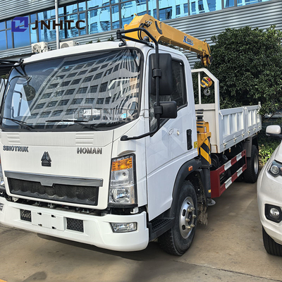 Chine Top Howo 4x2 camion de fret léger monté grue hydraulique 3Ton 4Ton 5Ton Téléscopic Pickup Boom Grue à vendre