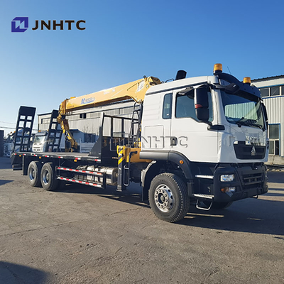 Nouveau HOWO TX380 6x4 12T Camion de transport de marchandises à plateau ridelle avec grue à flèche droite à vendre