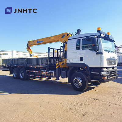 Nouveau HOWO TX380 6x4 12T Camion de transport de marchandises à plateau ridelle avec grue à flèche droite à vendre