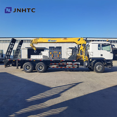 Nouveau HOWO TX380 6x4 12T Camion de transport de marchandises à plateau ridelle avec grue à flèche droite à vendre