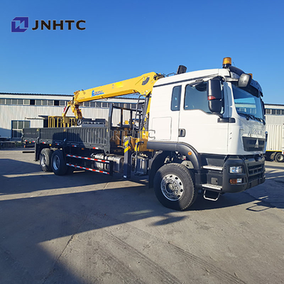 Nouveau HOWO TX380 6x4 12T Camion de transport de marchandises à plateau ridelle avec grue à flèche droite à vendre