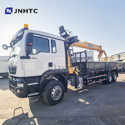 Nouveau HOWO TX380 6x4 12T Camion de transport de marchandises à plateau ridelle avec grue à flèche droite à vendre