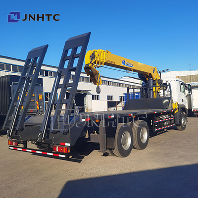 Nouveau HOWO TX380 6x4 12T Camion de transport de marchandises à plateau ridelle avec grue à flèche droite à vendre