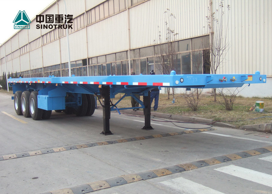 remorque de lit plat de Howo de capacité de chargement 13T semi avec la suspension d'air