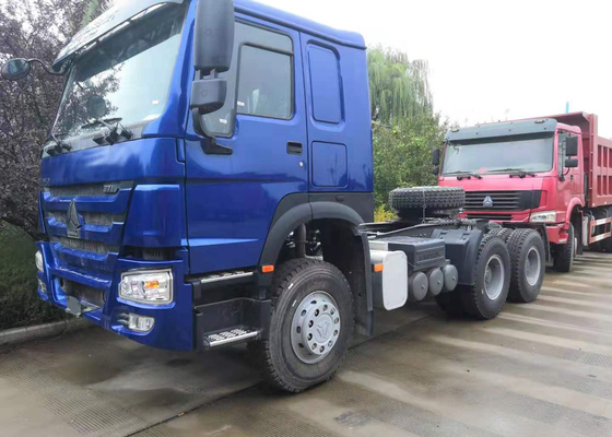 De la couleur 371 de HP HOWO de tracteur de tête de camion moteur bleu de camion semi pour Tansport