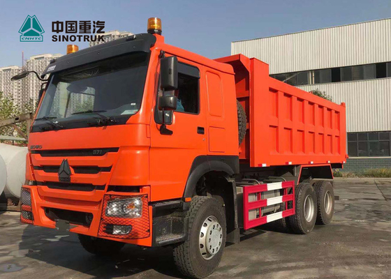 Camion à benne basculante résistant orange de 6x4 371hp 20M3 avec 10 pneus