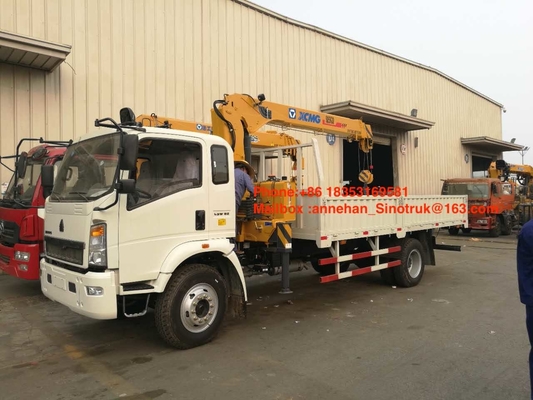 la grue de bâti du camion 5T de Sinotruk Howo avec la grue 4x2 6 de Xcmg roule avec la boîte de la cargaison 10T