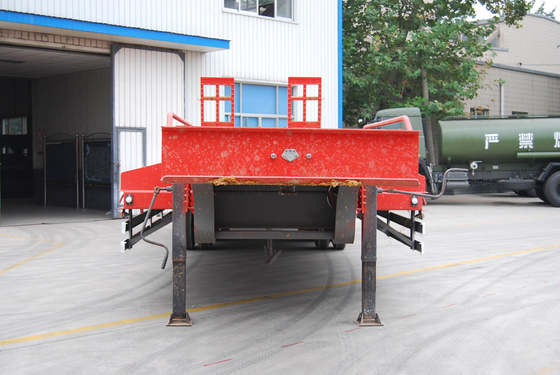 3 remorques résistantes de Lowbed d'axes semi avec 2 jambes, de lit plat remorque semi