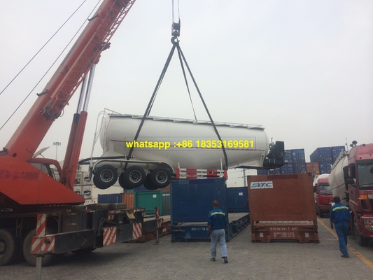 remorque de réservoir de ciment en vrac du moteur 60M3 de 60T Weichai