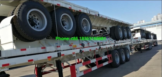 Charge à plat 1200R20 de conteneur remorque de 40 pieds semi