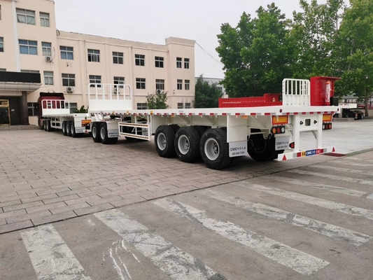Q235 remorques résistantes de bas lit de l'acier 100T semi dans la suspension mécanique