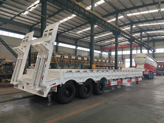 Q235 remorques résistantes de bas lit de l'acier 100T semi dans la suspension mécanique