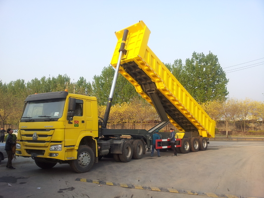 50 - remorque de camion à benne basculante du verseur 45cbm de 70T Sinotruk CIMC pour le chargement de minerai de bauxite