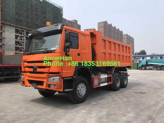 Camion à benne basculante résistant orange de 6x4 371hp 20M3 avec 10 pneus