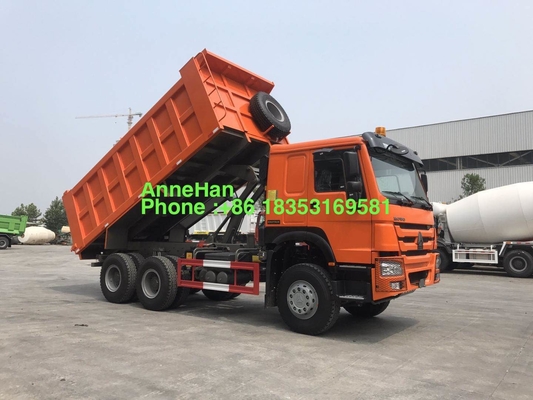 Camion à benne basculante résistant orange de 6x4 371hp 20M3 avec 10 pneus