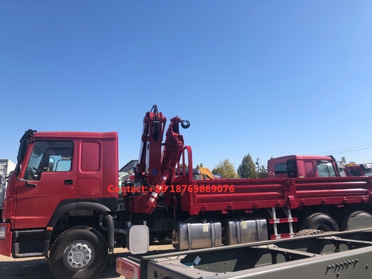 le camion lourd 12T de cargaison de 450hp 6*4 télescopant le boom a monté la grue