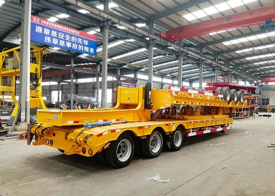 3 axes 50 tonnes de bas enfoncent semi l'équipement de Digger Trailer Heavy de cargaison de remorque