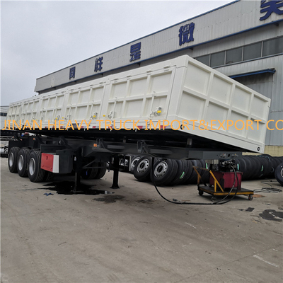Les châssis 40 CBM tri Axle Side Tipper Trailer de lumière 40 tonnes vident semi le déchargeur de remorque