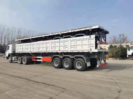les remorques résistantes de Sinotruk de 70 tonnes semi dégrossissent vident semi le véhicule de remorque
