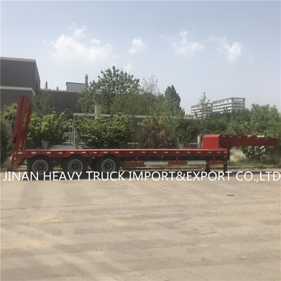 Les remorques résistantes de bas lit semi ont monté Crane Transport Flatbed Gooseneck Trailer