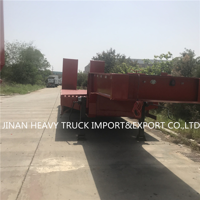 Lit plat semi Crane Transport Flatbed Gooseneck Trailer monté par remorque de 3 axes