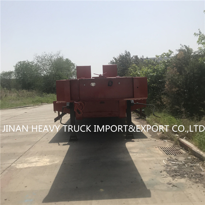 Lit plat semi Crane Transport Flatbed Gooseneck Trailer monté par remorque de 3 axes