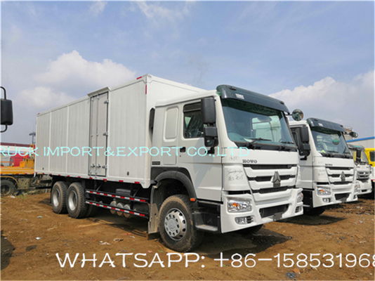 Marché de Van Cargo Box Truck For Nigéria de roues de la tonne 10 de Sinotruk Howo 25