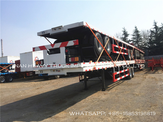 remorque extensible de 20 40 48 de remorques 60Ft à plat de camion châssis de conteneur semi 60 tonnes